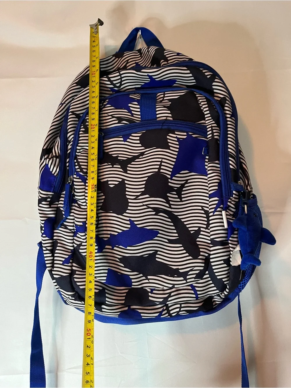 CRCKT kids shark print backpack with mini shark plush